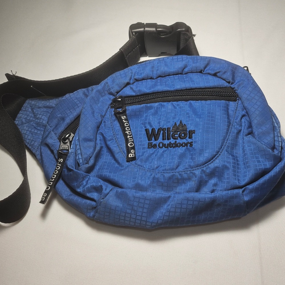 Wilcor Be Outdoors Blue Ripstop Waist Pack Hiking Fanny Bag Mesh Back